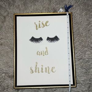 Rise and shine eyelashes wall art